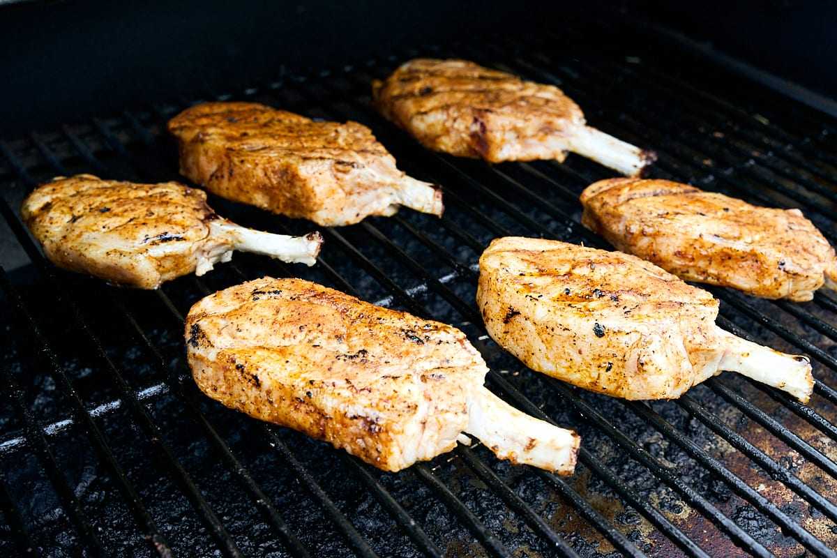 Grilled Pork Chops On Grill