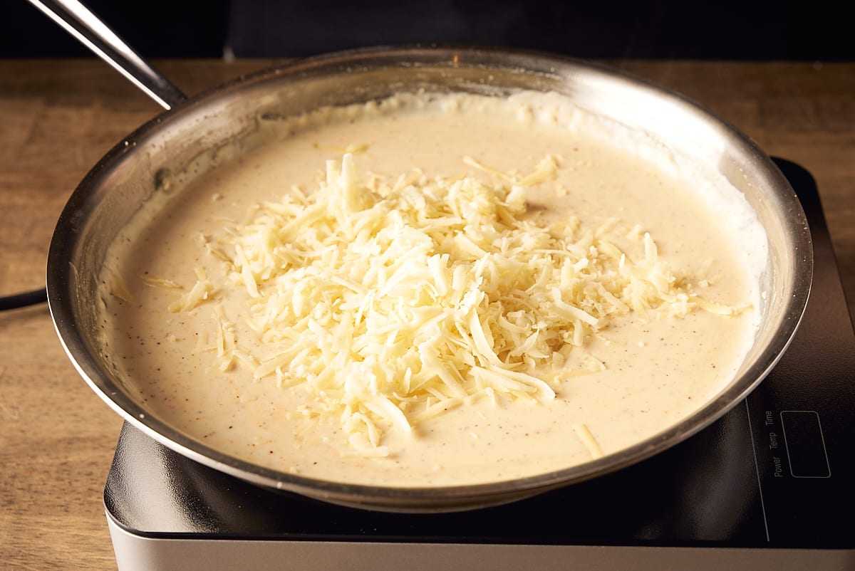 Add cheese to cream mixture