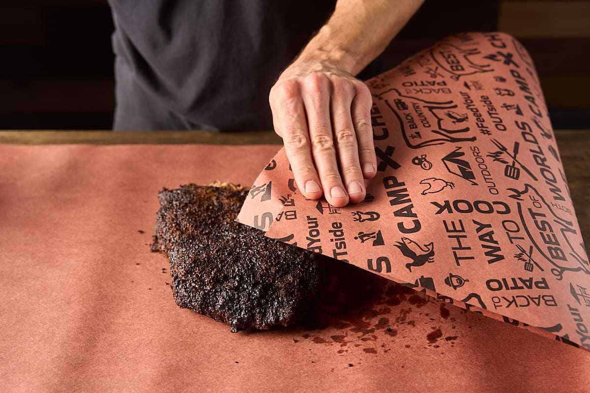 Wrap the brisket to help it cook faster