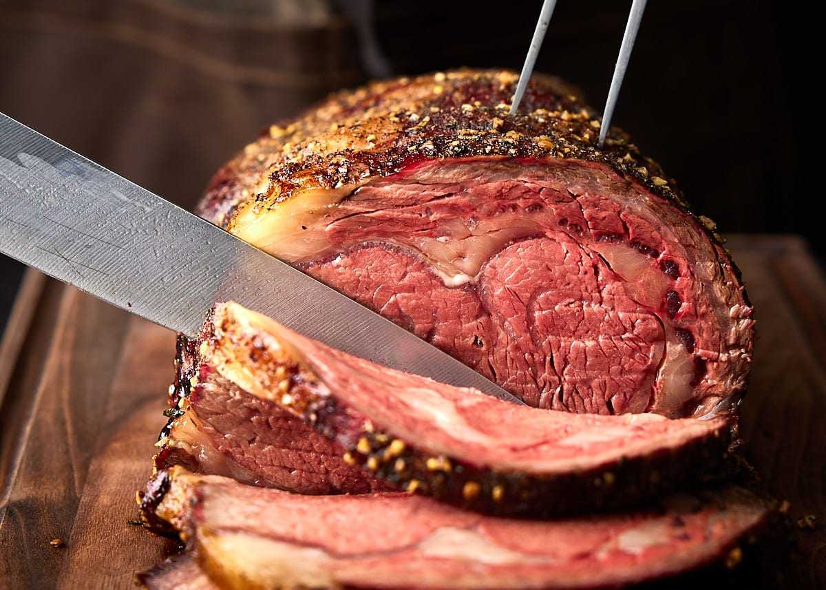 Slice smoked prime rib to your desired thickness