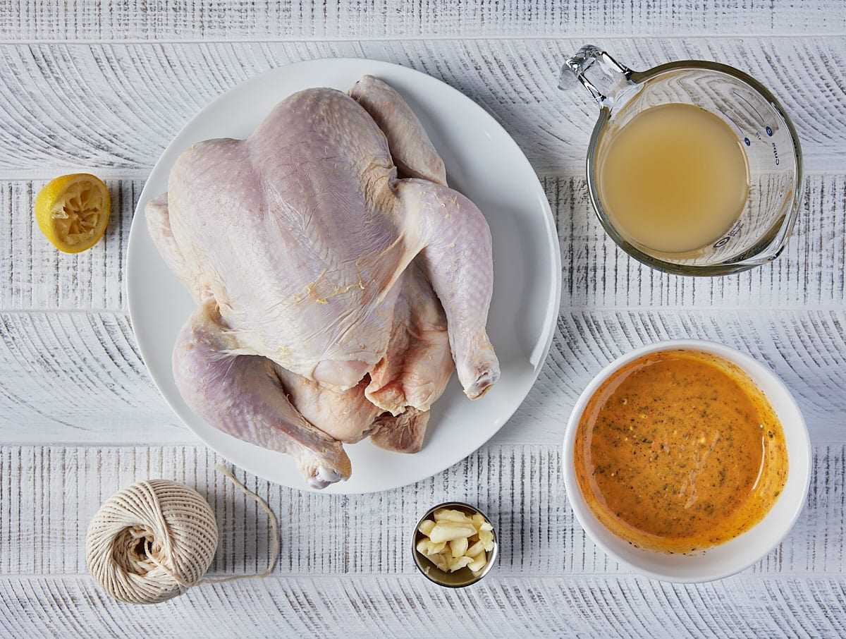 Smoked Whole Chicken Ingredients Combined