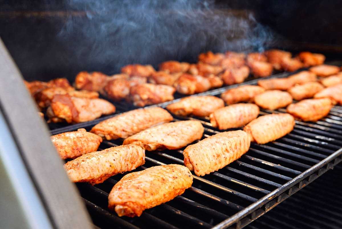 Smoke the chicken wings at 225°F