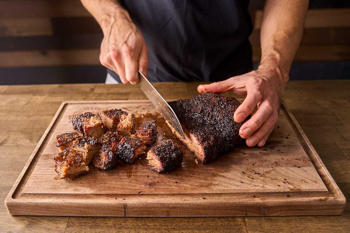 Slice the chuck roast into poor man's burnt ends
